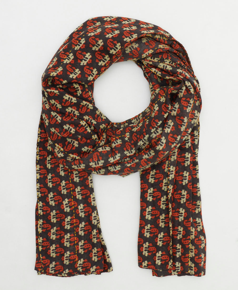 oversized cotton scarf in a one-of-a-kind vintage pattern handmade in India