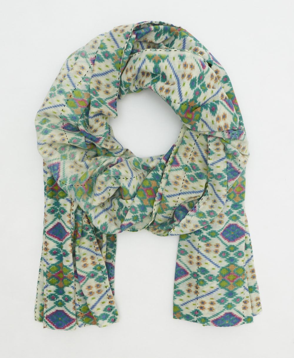 long cotton scarf handmade in India by women artisans