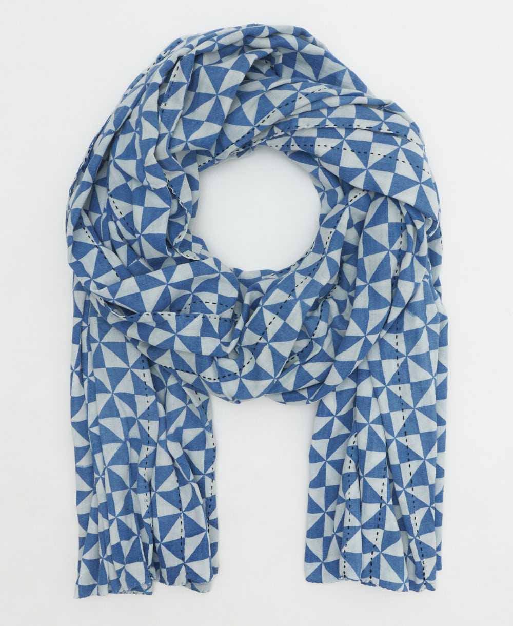 long cotton scarf handmade in India by women artisans
