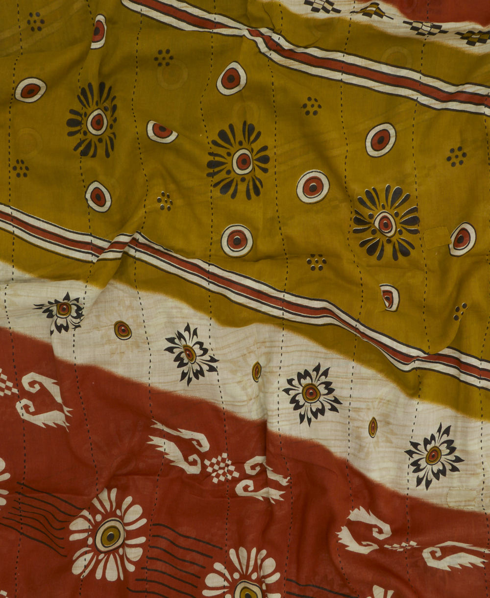 cotton long scarf in unique one-of-a-kind pattern