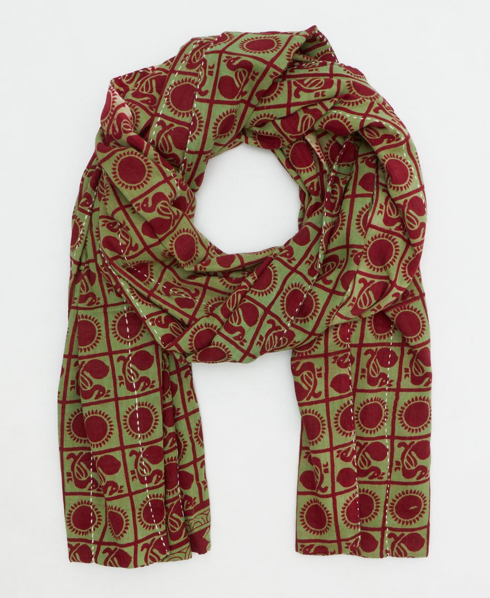 long cotton scarf handmade in India by women artisans