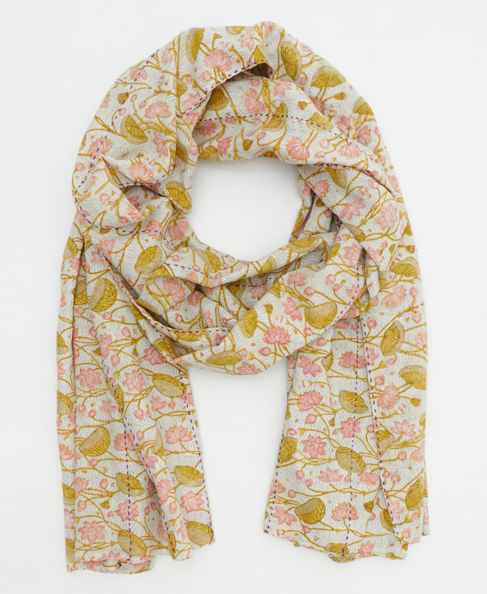 long cotton scarf handmade in India by women artisans