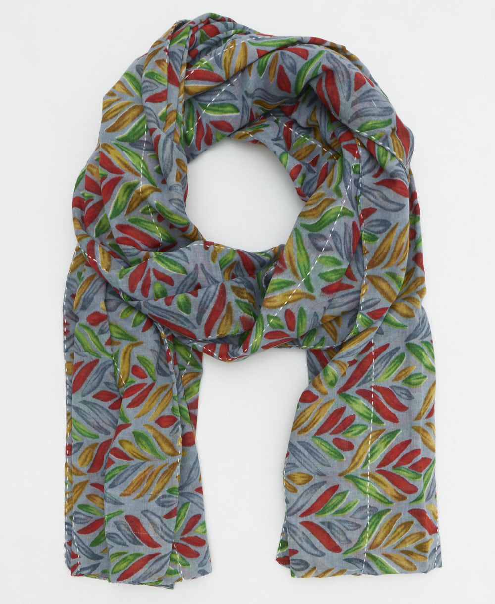 long cotton scarf handmade in India by women artisans