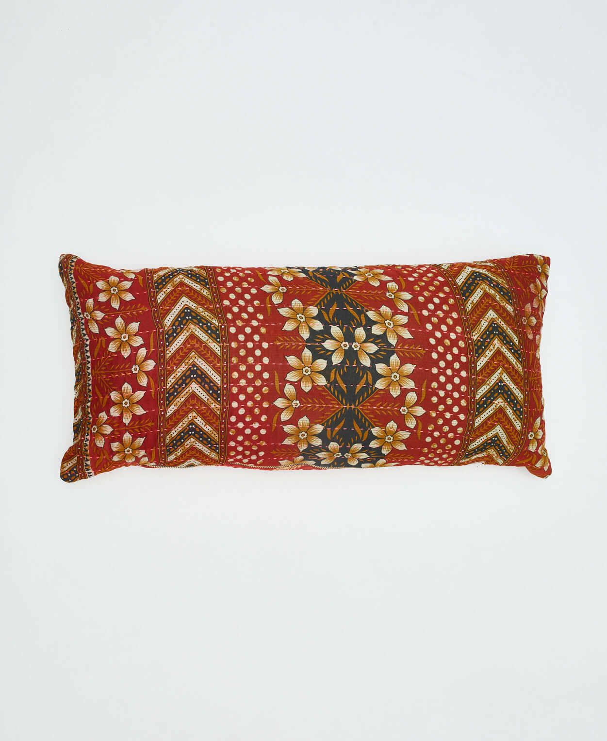 crimson red lumbar pillow made from sustainable & eco-friendly cotton fabrics