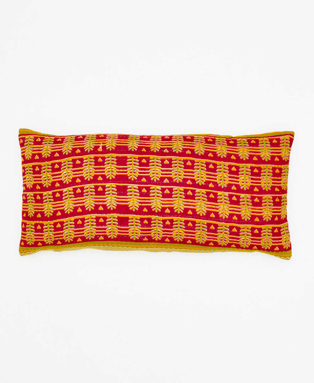 orange and red lumbar throw pillow made by artisans 