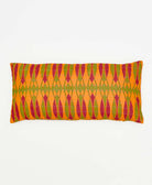 lumbar pillow ethically made using abtract print repurposed vintage saris 