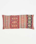 ethically made lumbar throw pillow featuring a unique orante pattern 