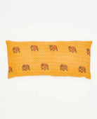 lumbar pillow featuring traditional hand stitching and an elephant print 