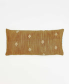 light brown lumbar throw pillow with sand medallion print handmade in India by women artisans by Anchal