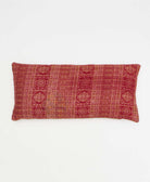 bright red geometric lumbar throw pillow handmade in India by women artisans by Anchal