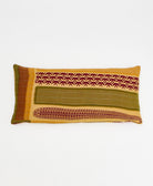 olive & maroon abstract stripe lumbar throw pillow handmade in India by women artisans by Anchal