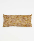 grey & yellow paisley lumbar throw pillow handmade in India by women artisans by Anchal