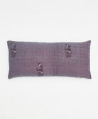 autumn purple lumbar pillow with floral made from upcycled vintage cotton saris in India