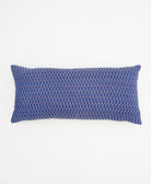 lumbar throw pillow in indigo and blue floral pattern