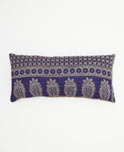 eggplant purple lumbar pillow with a gray retro pattern