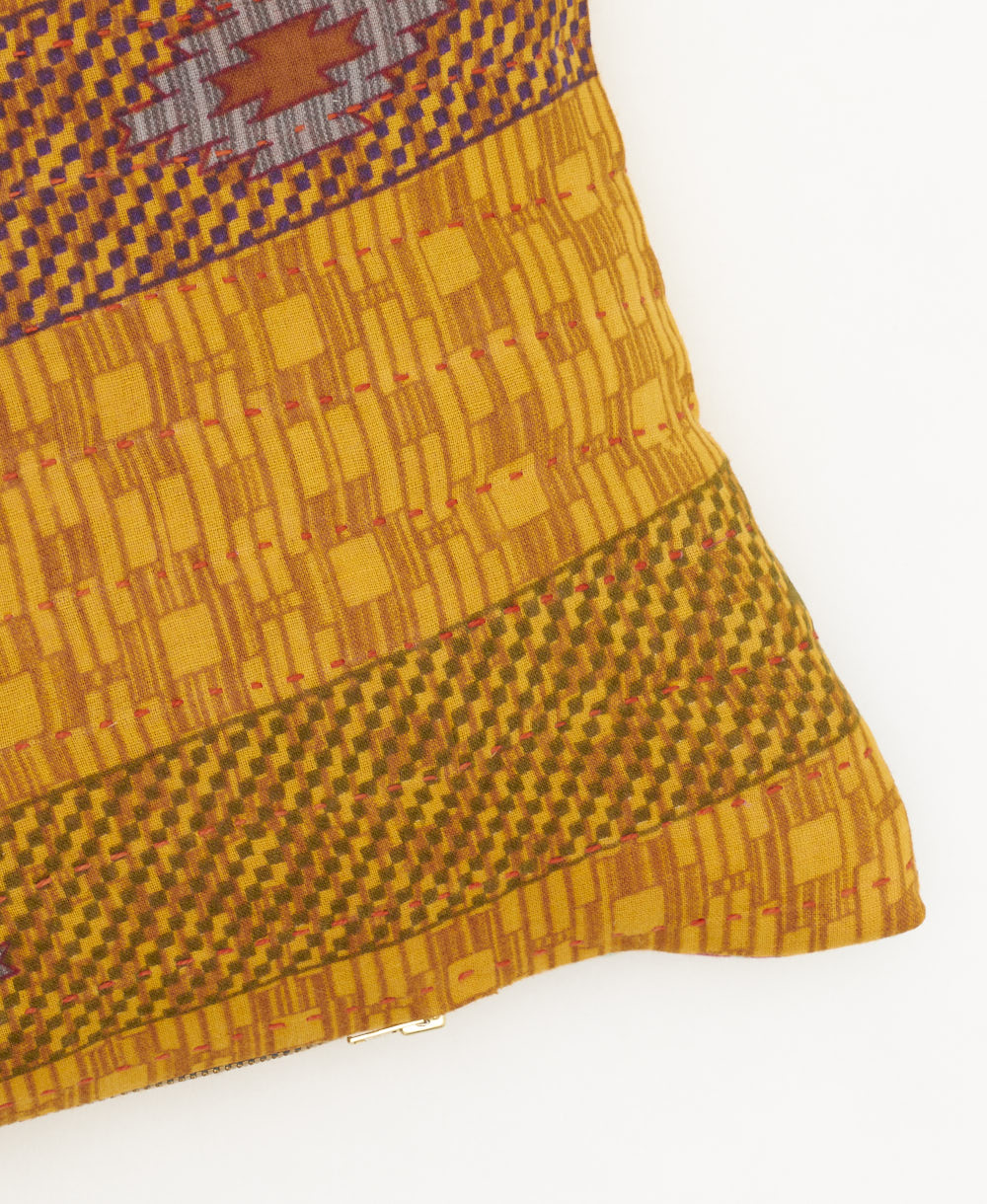 lumbar pillow in golden yellow stripe