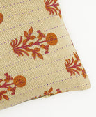 lumbar pillow in beige & rust floral