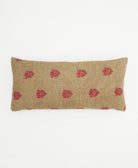 beige & hot pink floral lumbar throw pillow