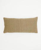 beige lumbar pillow with tiny black flowers