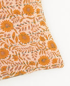 lumbar pillow in orange sunflower print handmade in India