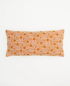 lumbar pillow in orange sunflower print