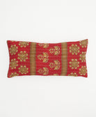lumbar pillow in cherry red & tan medallion print