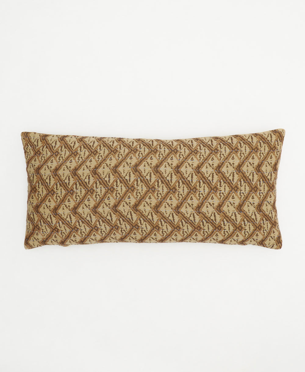 lumbar throw pillow in tan & beige chevron print