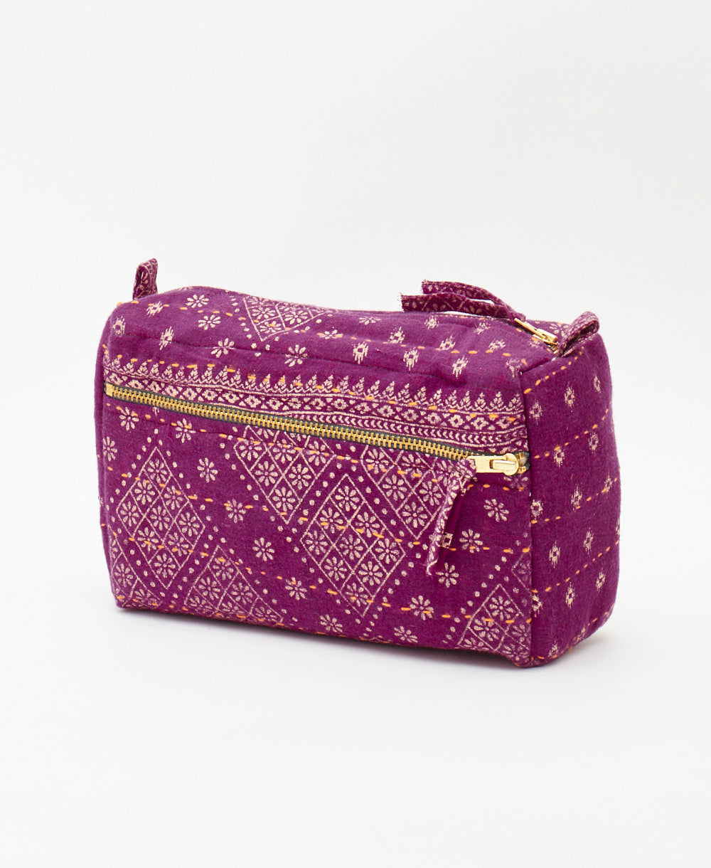 bright purple geometric floral one-of-a-kind medium toiletry bag