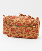 one-of-a-kind medium toiletry bag with different colored hand embroidery by Anchal artisans