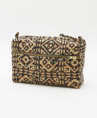 medium toiletry bag in a black and pale yellow southwestern print made from one-of-a-kind vintage fabrics