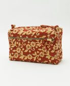 rust orange & pastel yellow medium toiletry bag handmade by women artisans from vintage cotton saris