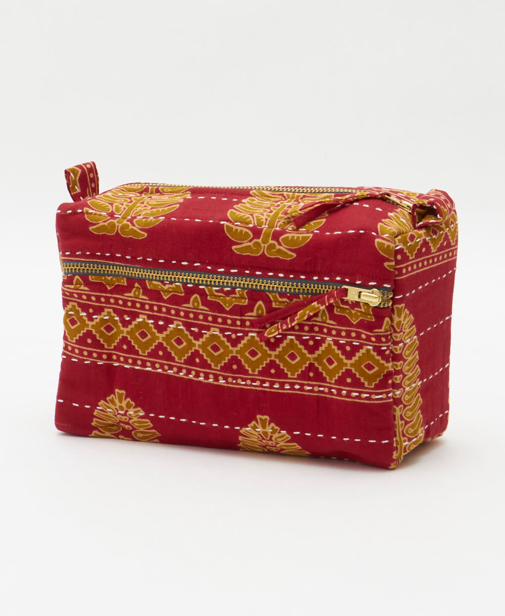 medium toiletry bag handmade in India from one-of-a-kind vintage saris