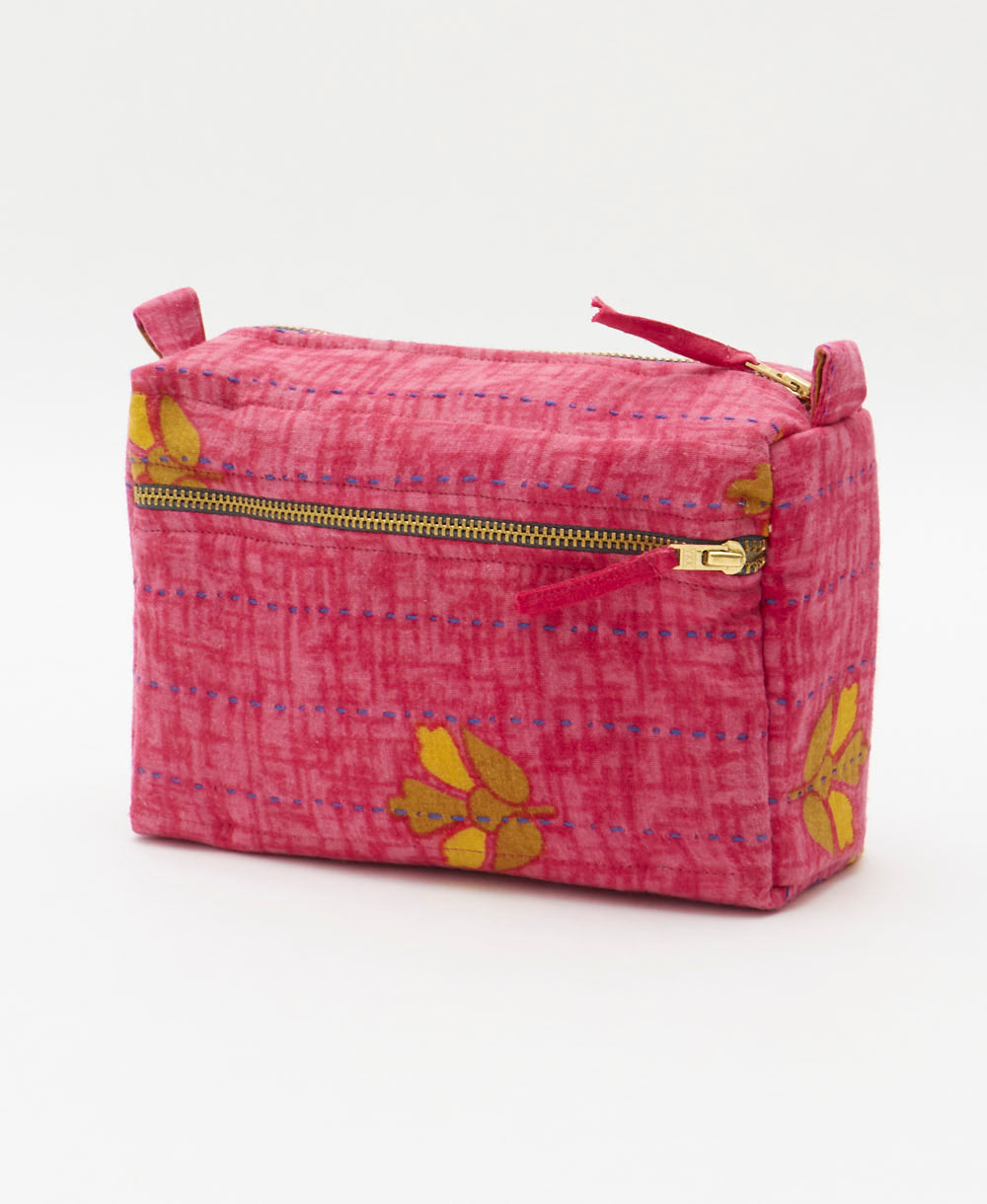 medium toiletry bag handmade in India from one-of-a-kind vintage saris