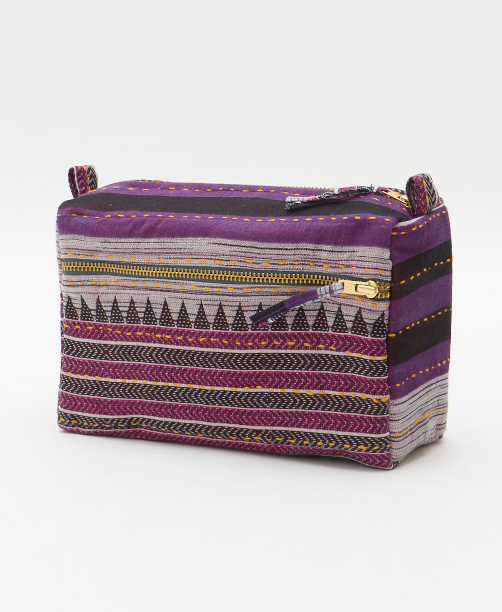 medium toiletry bag handmade in India from one-of-a-kind vintage saris