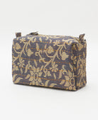 cosmetic travel bag in unique pattern sustainably made in India from repurposed vintage fabrics