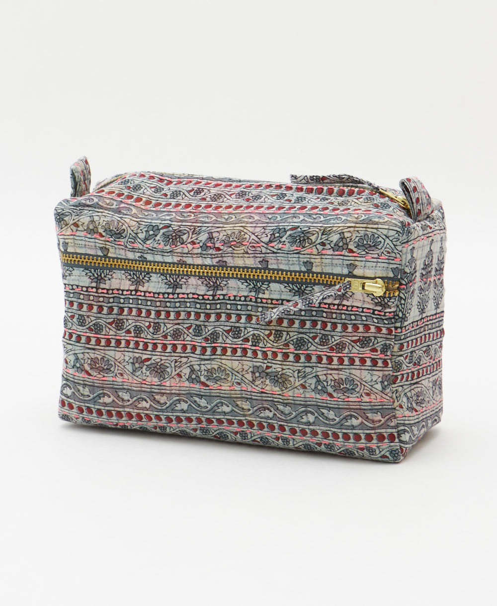 medium toiletry bag handmade in India from one-of-a-kind vintage saris