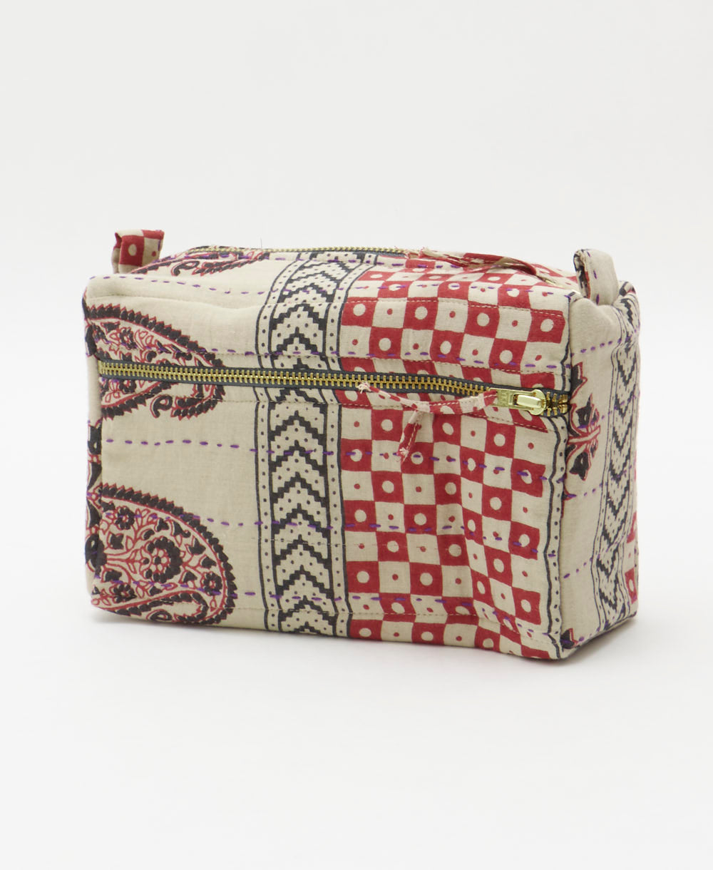 medium toiletry bag handmade in India from one-of-a-kind vintage saris