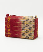 cosmetic travel bag in unique pattern sustainably made in India from repurposed vintage fabrics