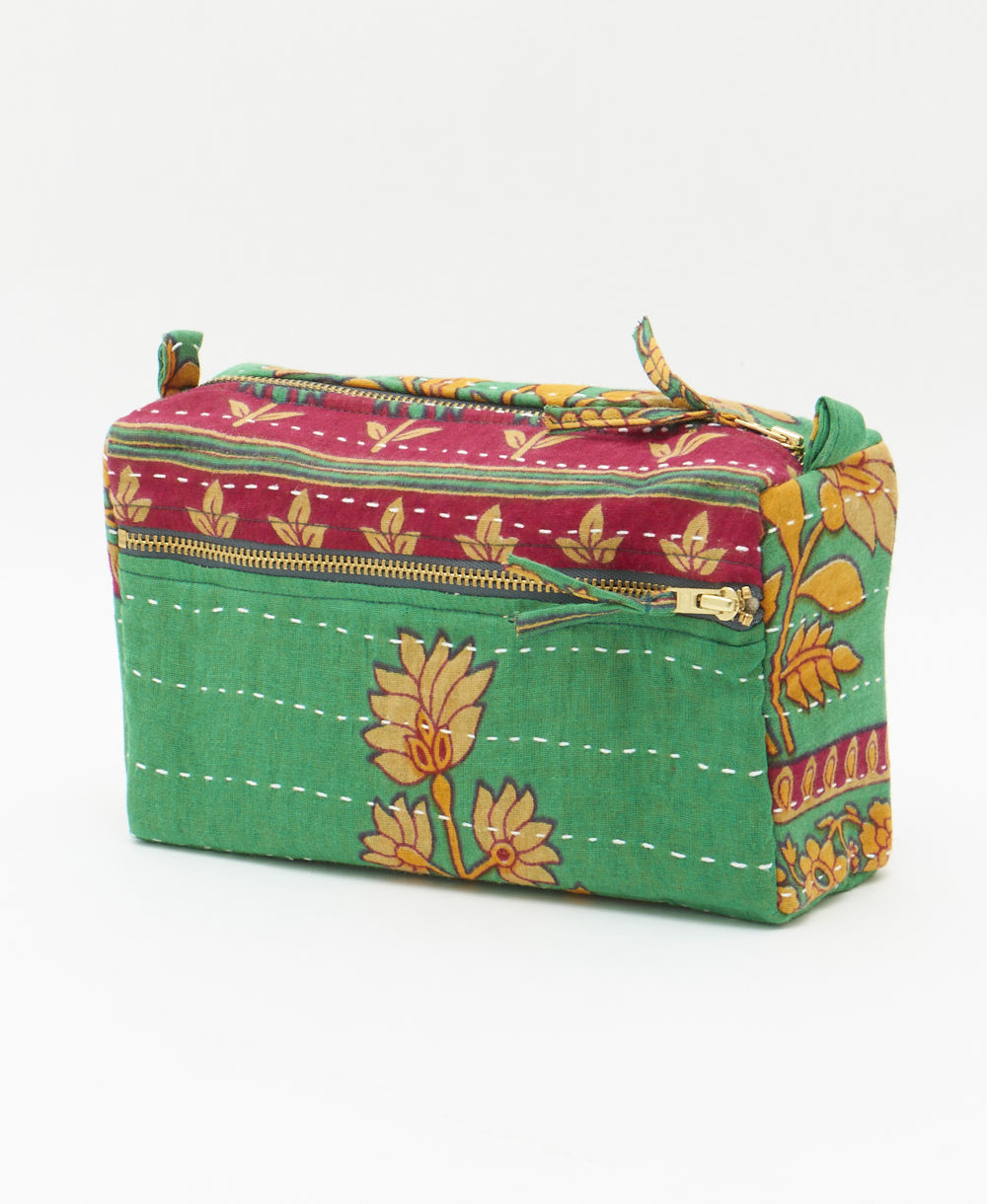 medium toiletry bag made from upcycled vintage cotton fabrics