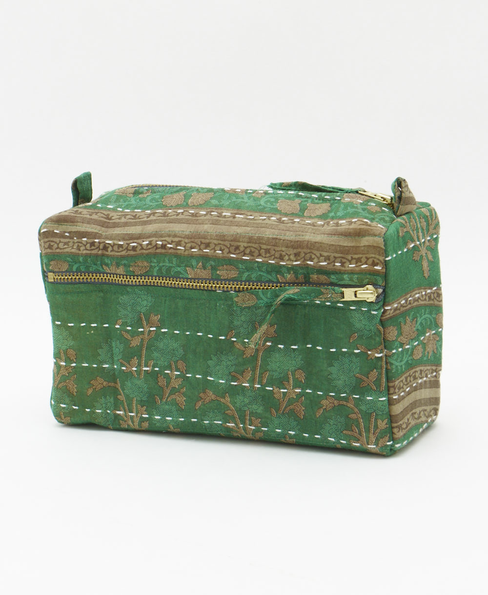 medium toiletry bag made from upcycled vintage cotton fabrics