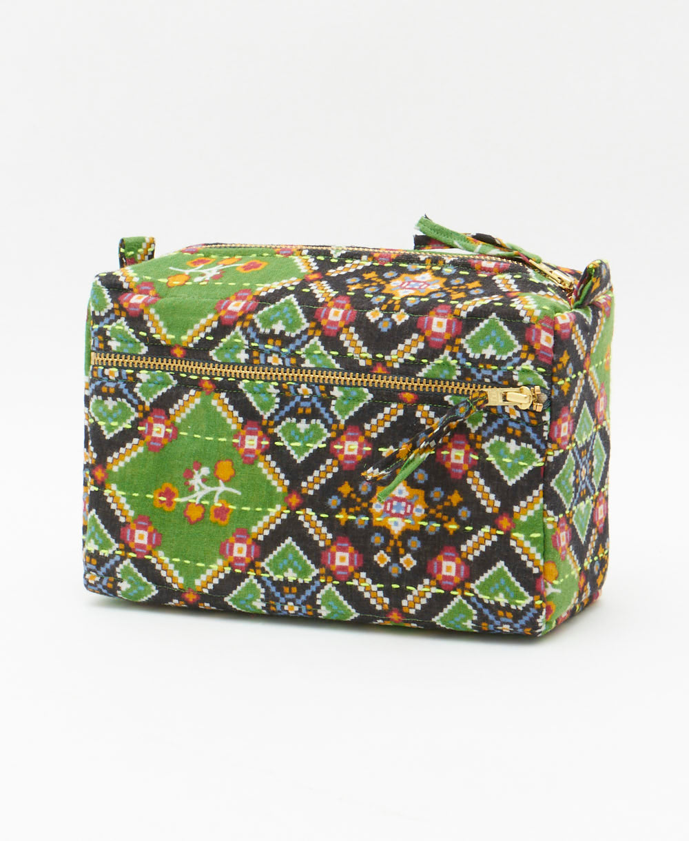 medium toiletry bag made from upcycled vintage cotton fabrics