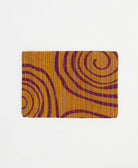 small zipper pouch in orange and eggplant swirl design made from vintage cotton saris in India