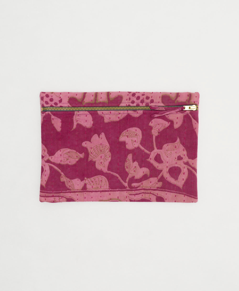 small pouch made from upcycled vintage fabrics in India by all women artisans