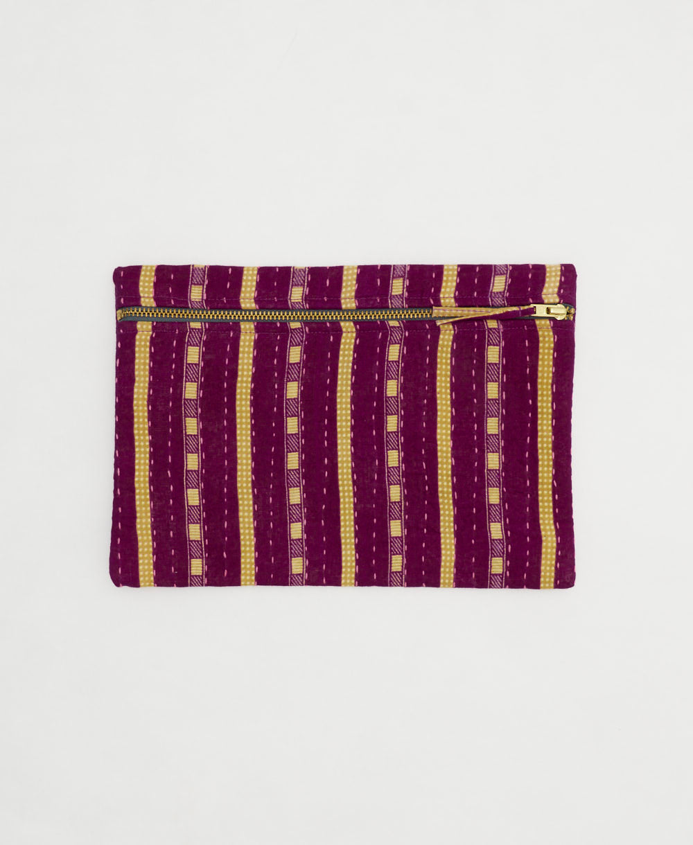 small pouch made from upcycled vintage fabrics in India by all women artisans