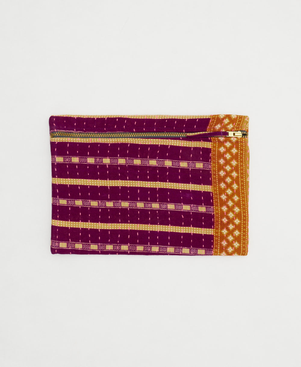 small pouch made from upcycled vintage fabrics in India by all women artisans