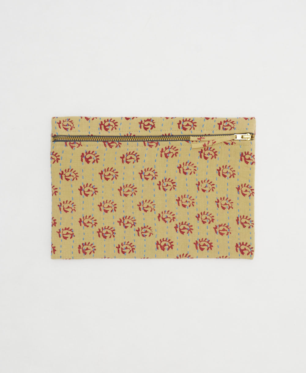 small pouch made from upcycled vintage fabrics in India by all women artisans