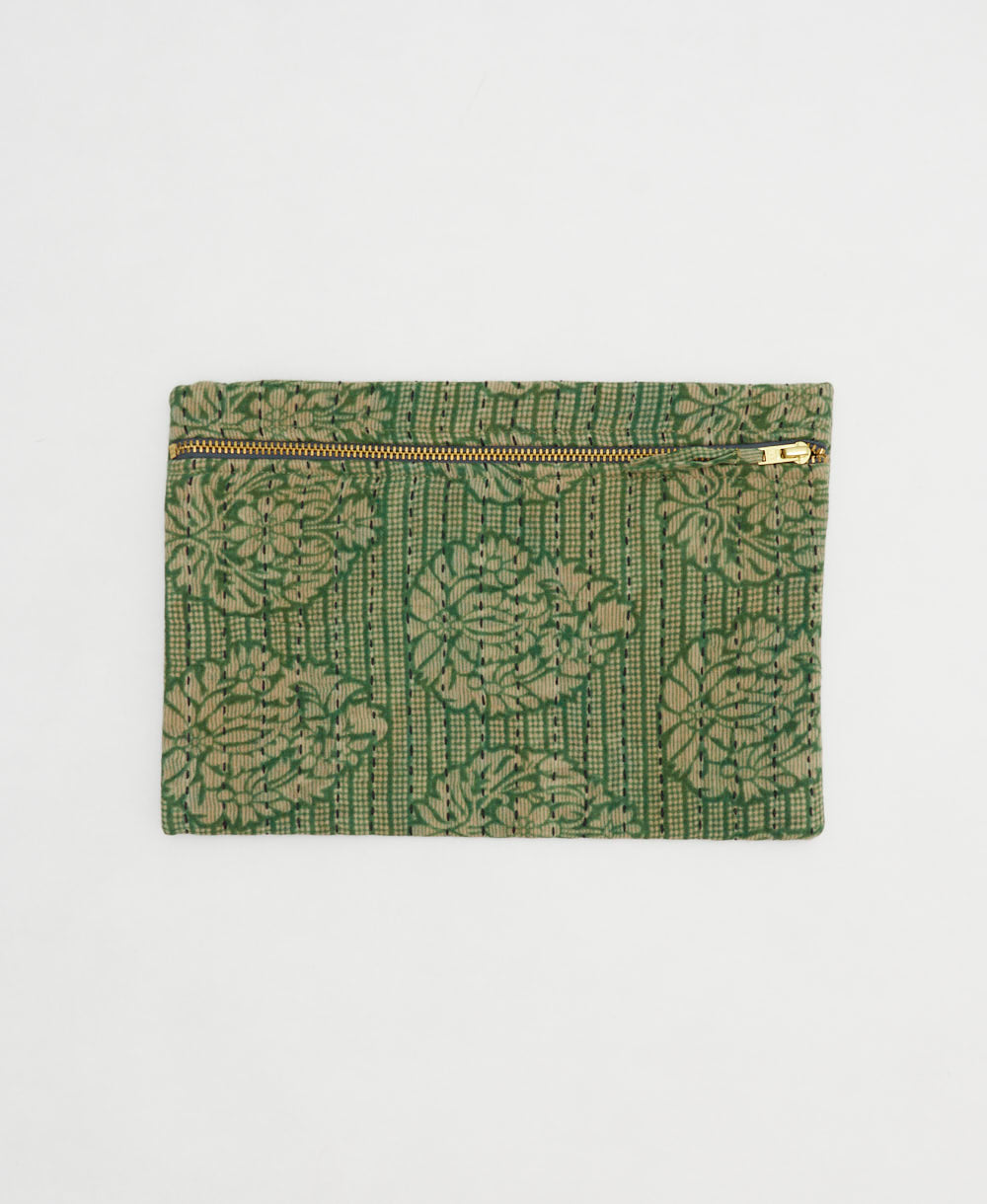 small pouch made from upcycled vintage fabrics in India by all women artisans