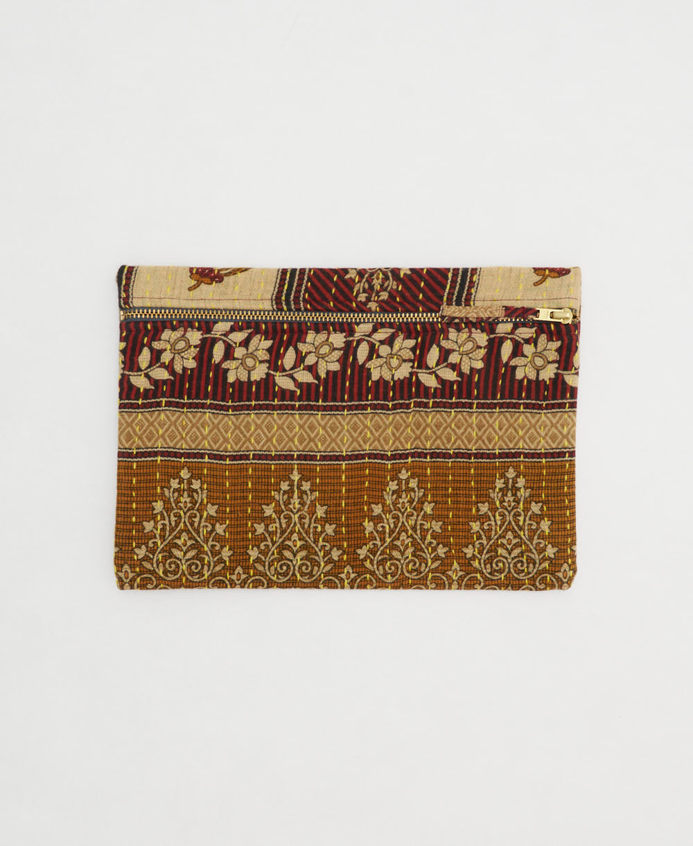 small pouch made from upcycled vintage fabrics in India by all women artisans