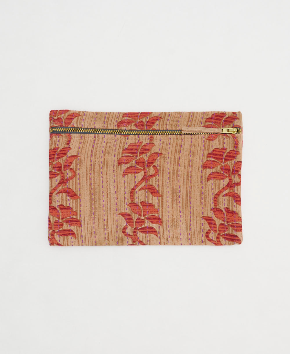 small pouch made from upcycled vintage fabrics in India by all women artisans