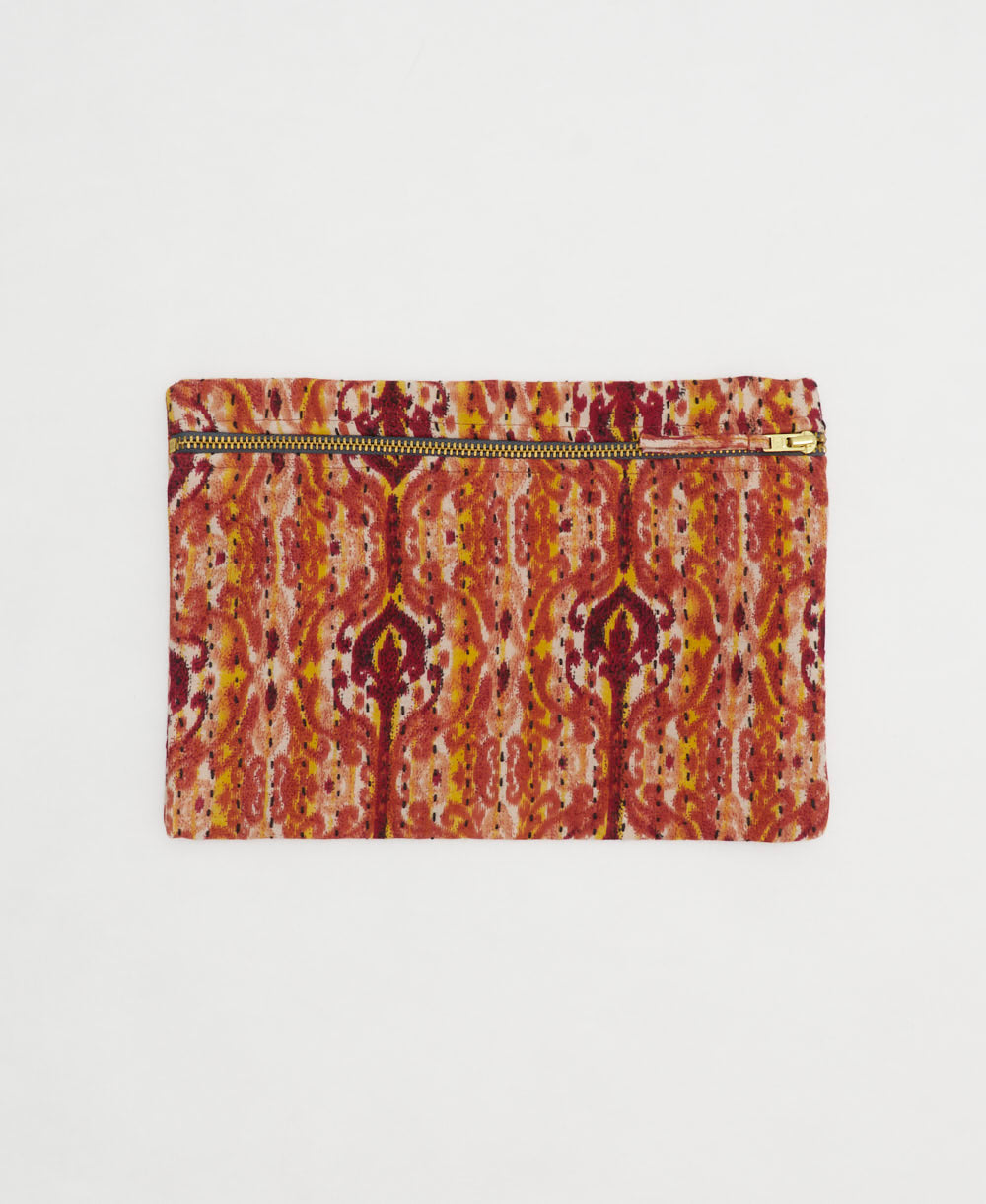 small pouch made from upcycled vintage fabrics in India by all women artisans